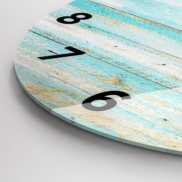 Kulaté skleněné hodiny s fotkou Modré desky