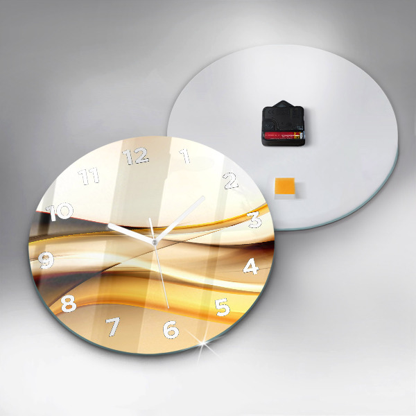 Kulaté skleněné hodiny s fotkou Abstrakce vlny