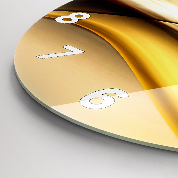 Kulaté skleněné hodiny s fotkou Abstrakce vlny