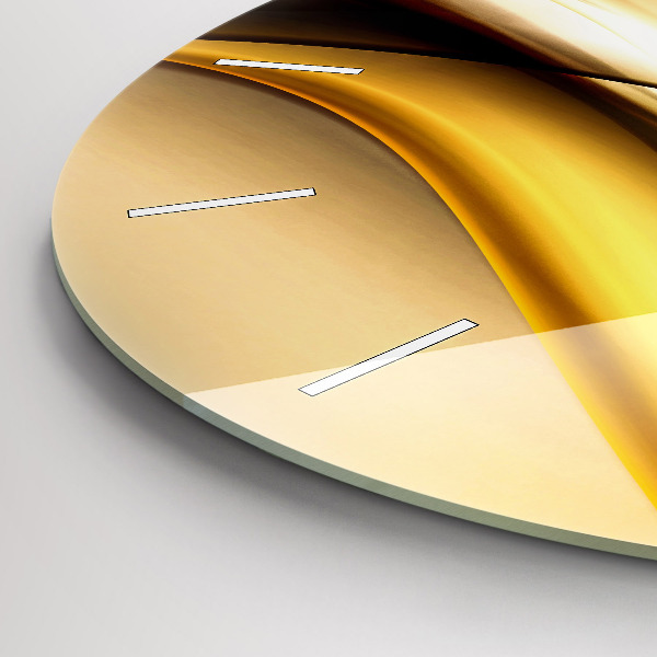 Kulaté skleněné hodiny s fotkou Abstrakce vlny