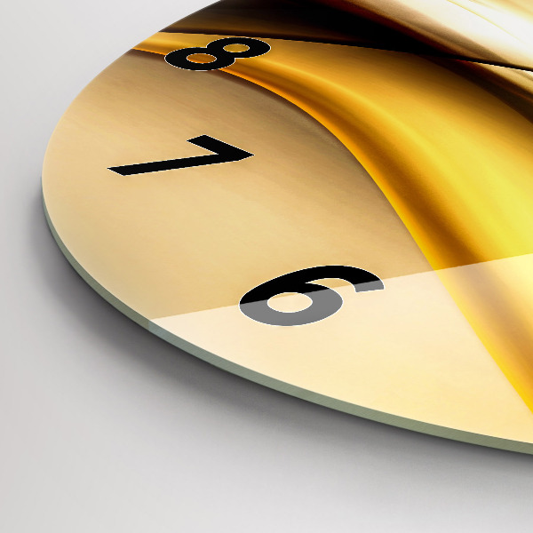 Kulaté skleněné hodiny s fotkou Abstrakce vlny