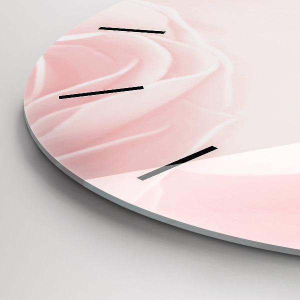 Kulaté skleněné hodiny s fotkou Růže