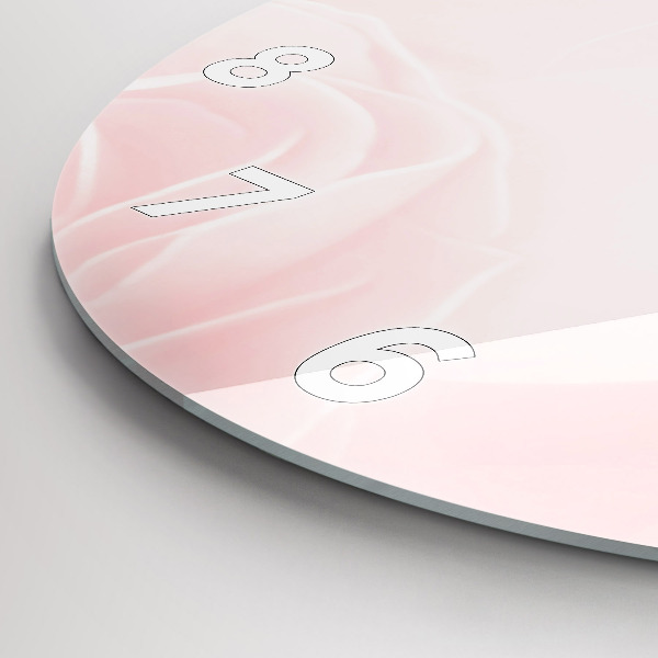 Kulaté skleněné hodiny s fotkou Růže