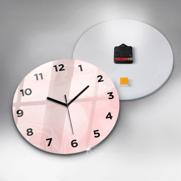 Kulaté skleněné hodiny s fotkou Růže