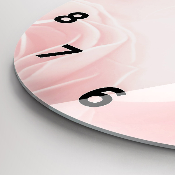 Kulaté skleněné hodiny s fotkou Růže