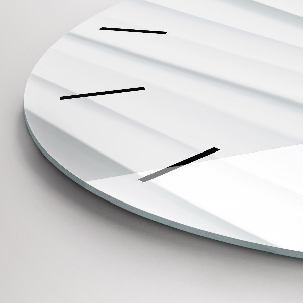 Kulaté skleněné hodiny s fotkou Textura vln