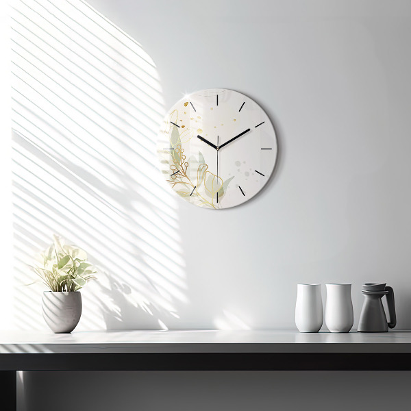 Kulaté skleněné hodiny s fotkou Pastelová abstrakce