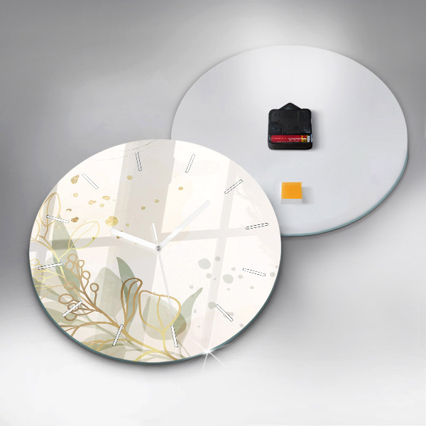 Kulaté skleněné hodiny s fotkou Pastelová abstrakce