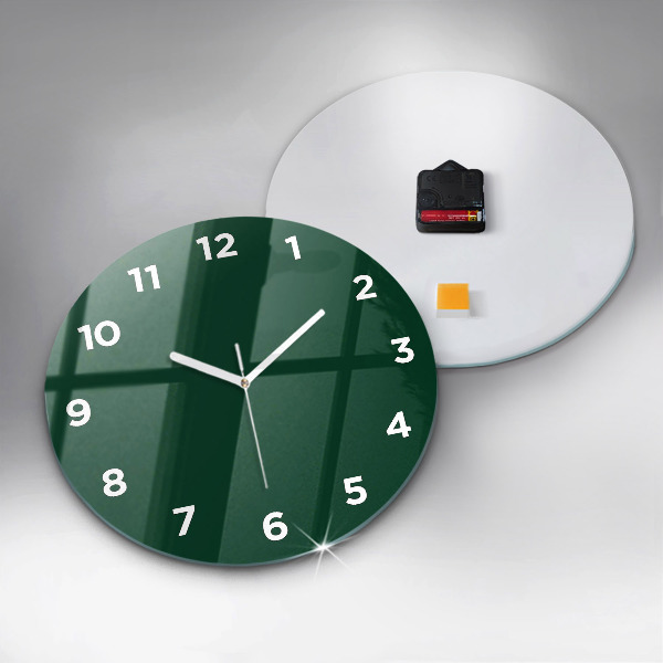 hodiny na skle Barevná láhev zelená