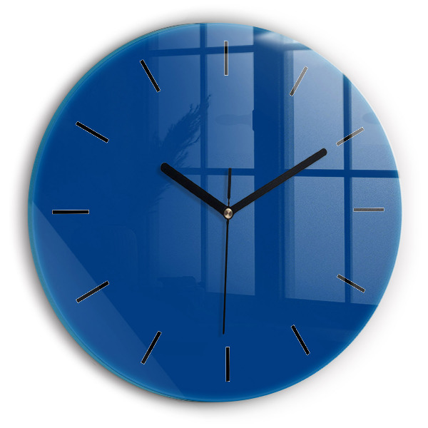 hodiny na skle Modrá