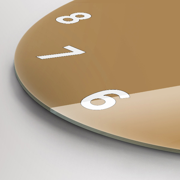 hodiny na skle Béžová