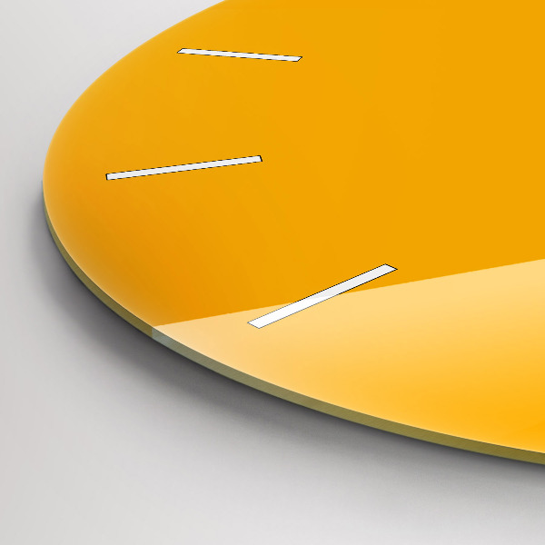 hodiny na skle Tmavě žlutá