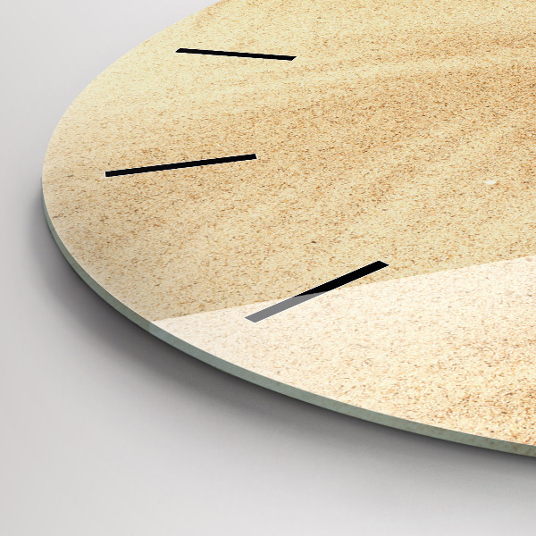 Kulaté skleněné hodiny s fotkou Zlatá abstrakce