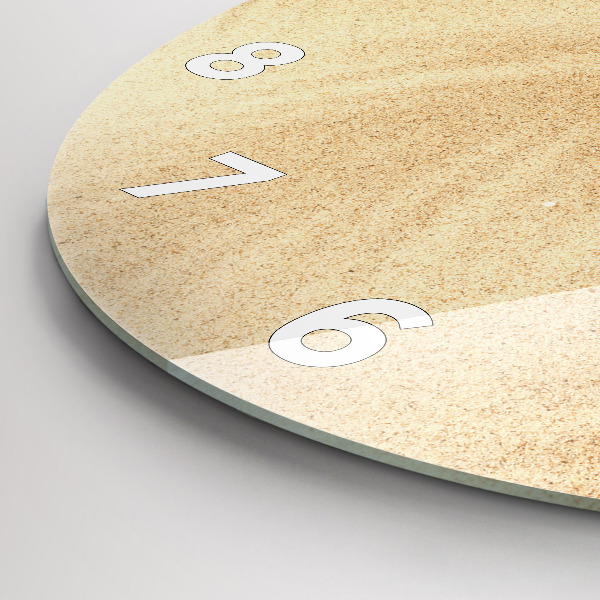 Kulaté skleněné hodiny s fotkou Zlatá abstrakce