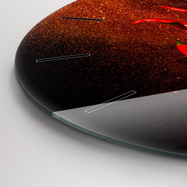 hodiny na skle Chilli papričky