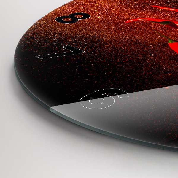 hodiny na skle Chilli papričky