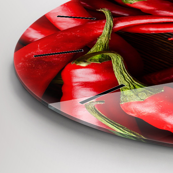 hodiny na skle Horké papriky