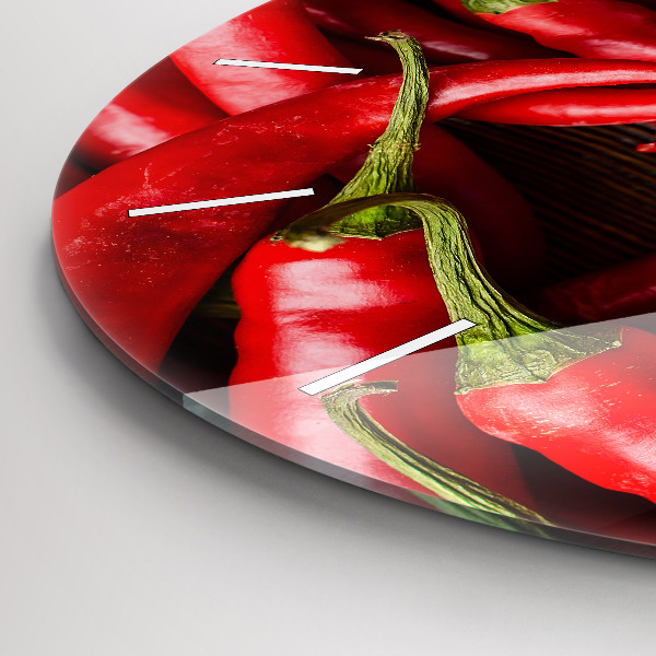 hodiny na skle Horké papriky