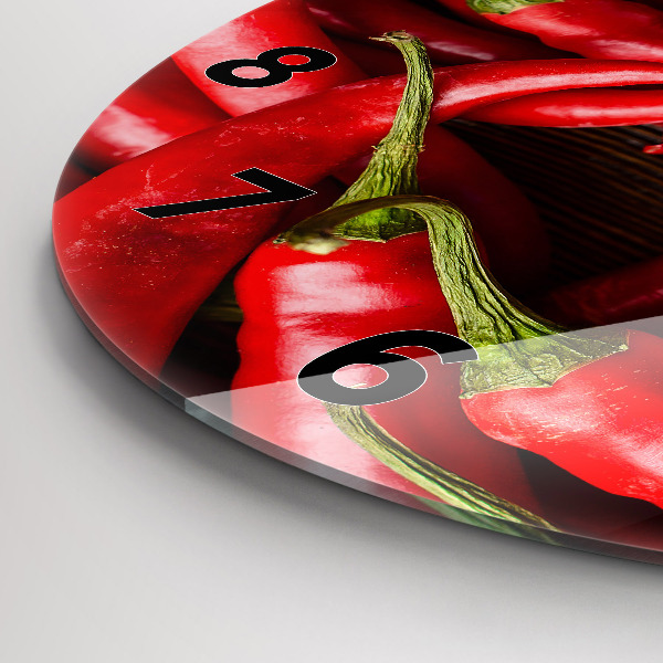 hodiny na skle Horké papriky