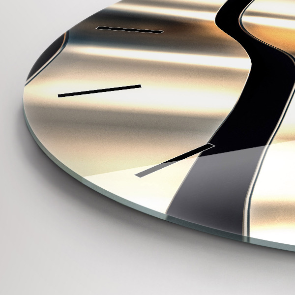 hodiny na skle Stříbrný vzor