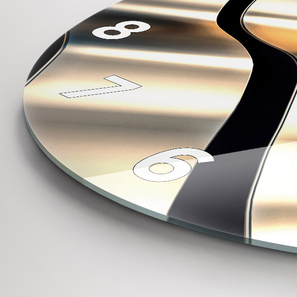 hodiny na skle Stříbrný vzor