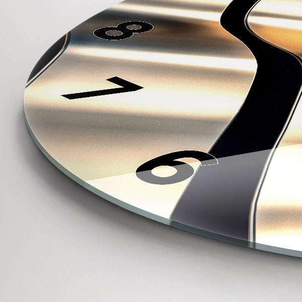 hodiny na skle Stříbrný vzor