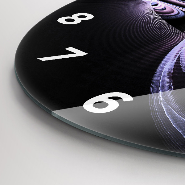 hodiny na skle Fialová abstrakce