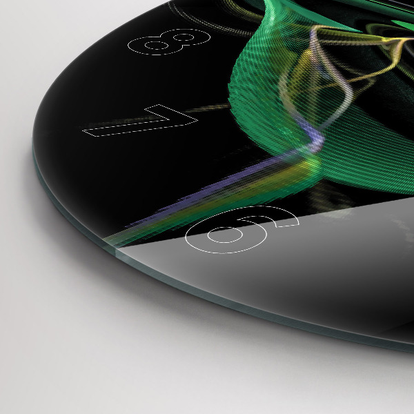 hodiny na skle Zelená abstrakce