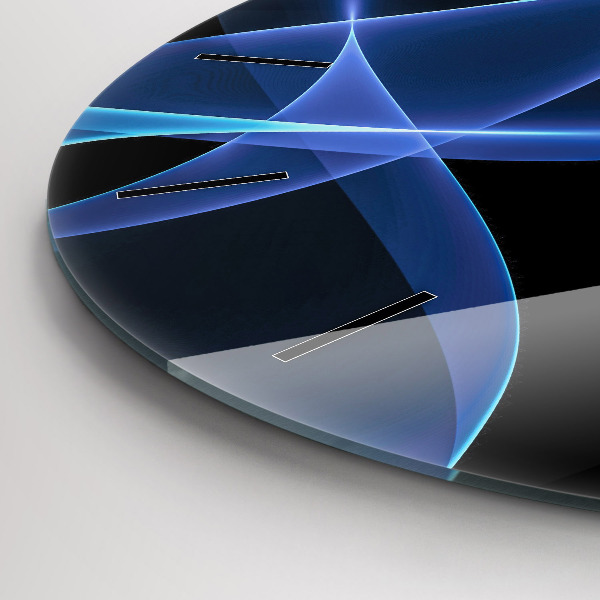 hodiny na skle Modré linie