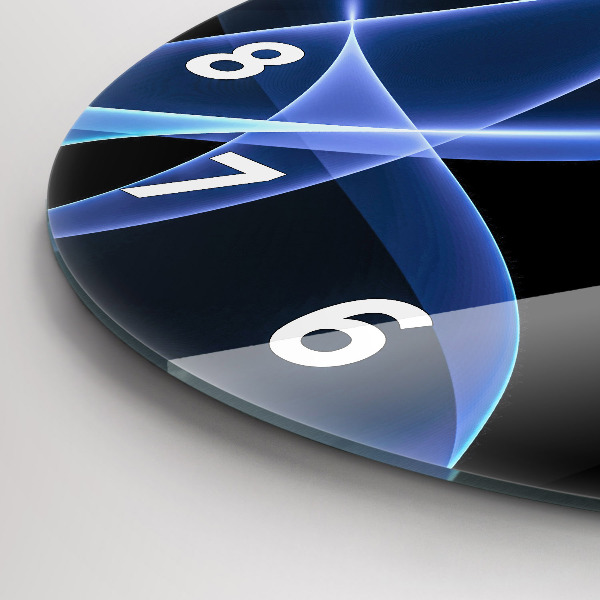 hodiny na skle Modré linie