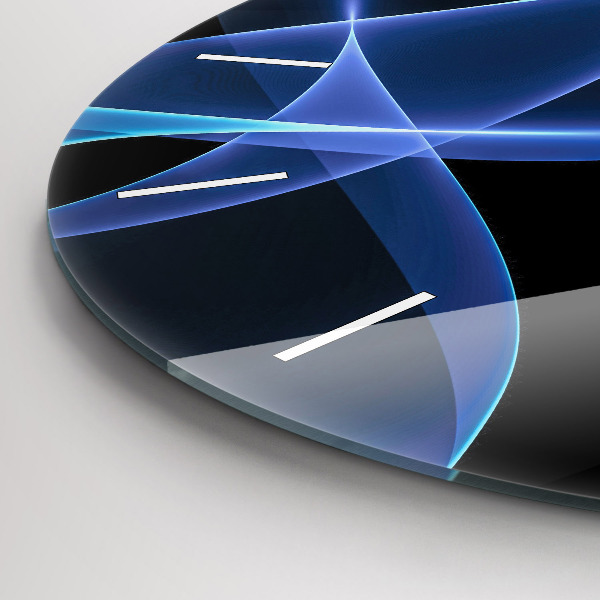 hodiny na skle Modré linie