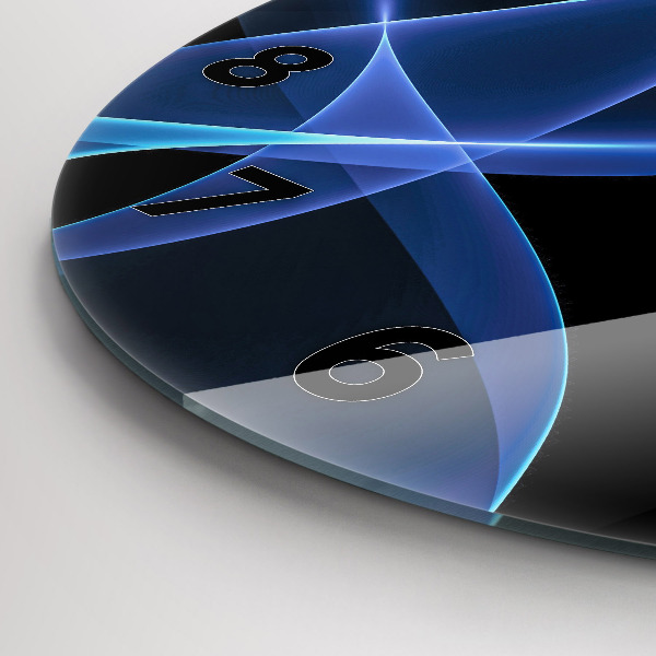 hodiny na skle Modré linie