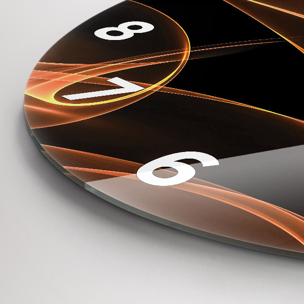 hodiny na skle Oranžové čáry