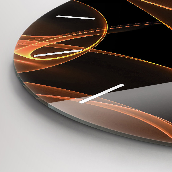 hodiny na skle Oranžové čáry