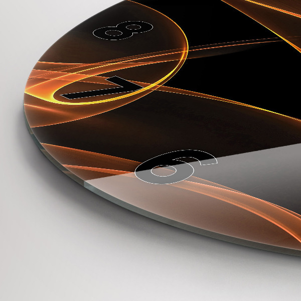 hodiny na skle Oranžové čáry