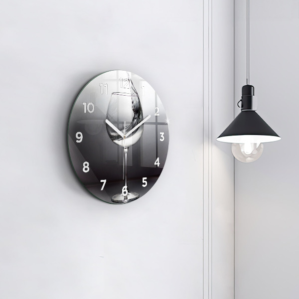 hodiny na skle Sklenice na víno