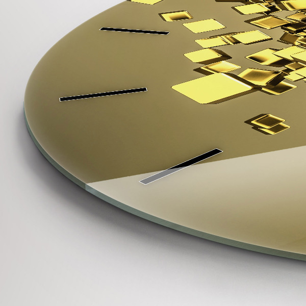 hodiny na skle Zlaté čtverce