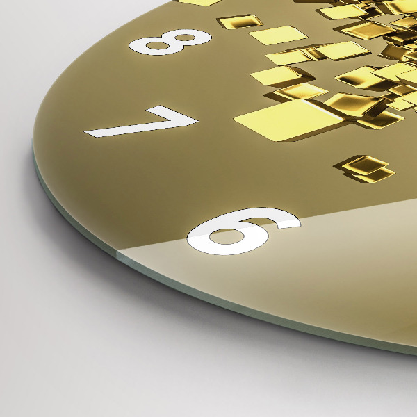 hodiny na skle Zlaté čtverce