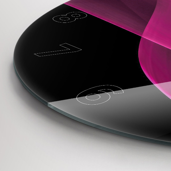 hodiny na skle Růžová abstrakce