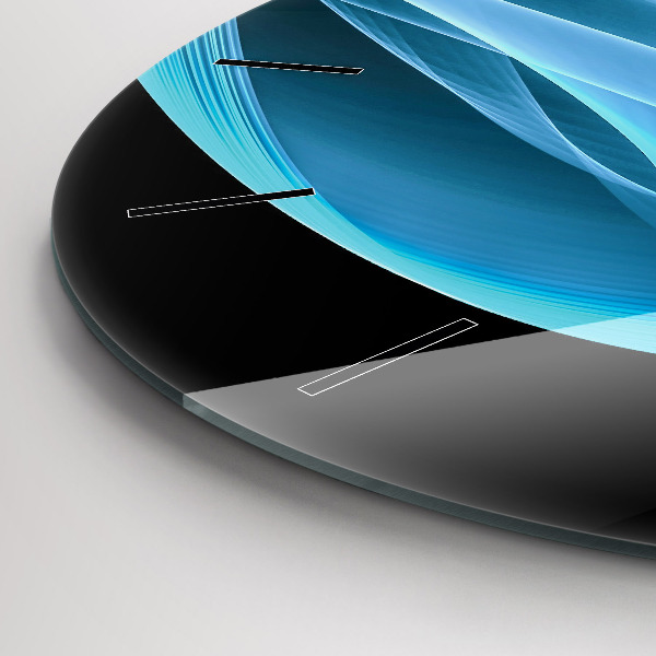 hodiny na skle Modrá abstrakce