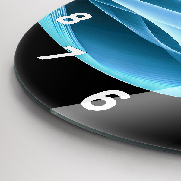 hodiny na skle Modrá abstrakce