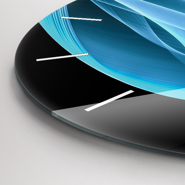 hodiny na skle Modrá abstrakce