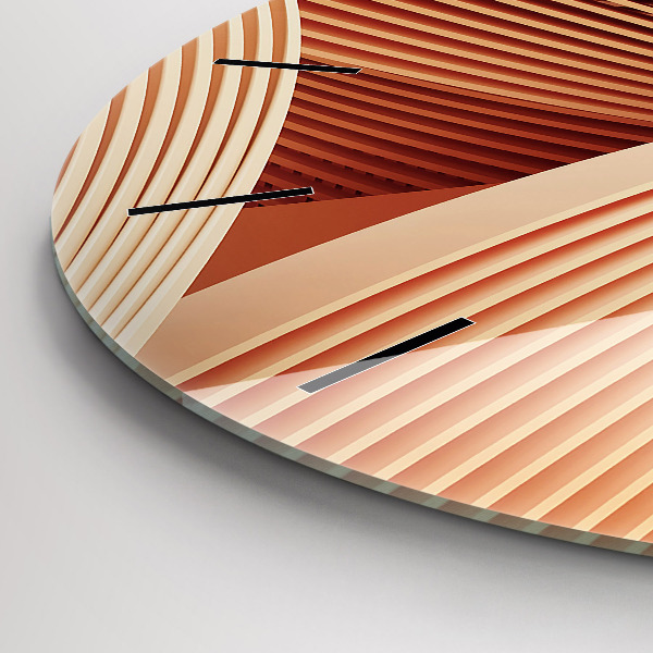 Kulaté skleněné hodiny s fotkou Abstraktní vlnový vzor