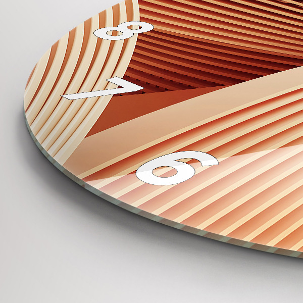 Kulaté skleněné hodiny s fotkou Abstraktní vlnový vzor