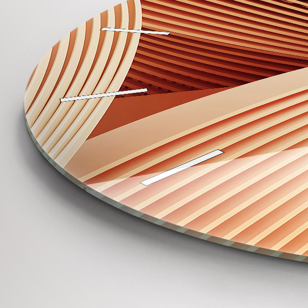 Kulaté skleněné hodiny s fotkou Abstraktní vlnový vzor