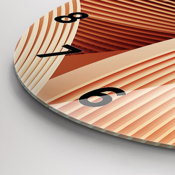 Kulaté skleněné hodiny s fotkou Abstraktní vlnový vzor