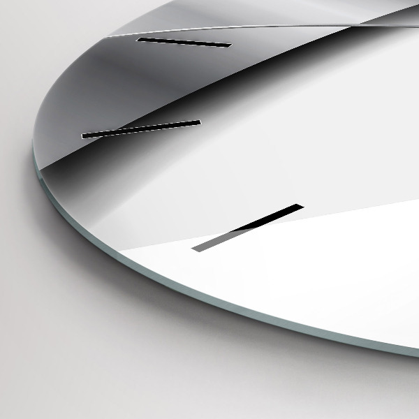 hodiny na skle Stříbrná abstrakce