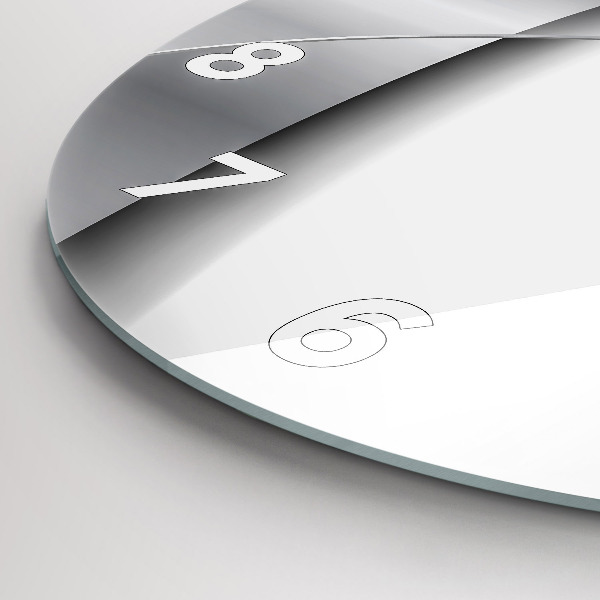 hodiny na skle Stříbrná abstrakce