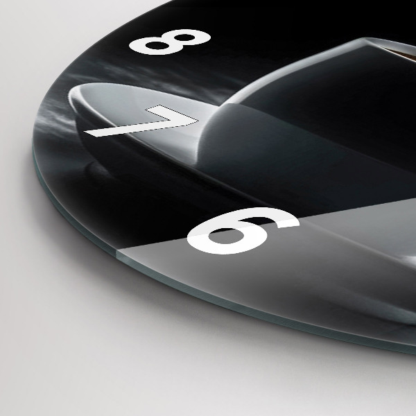 hodiny na skle Šálek černé kávy