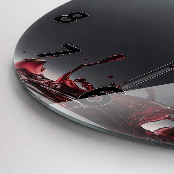 hodiny na skle Lampa s červeným vínem